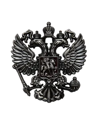 Купить герб России на бархатном щите (флок триколор) в рамке, Орёл окрашен