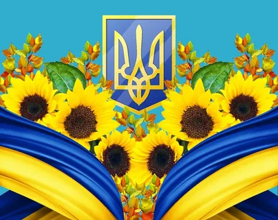 Photo Ukraine Coat of arms Flag Stripes 1920x1080