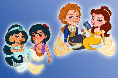 Героев мультфильмов Disney превратили в русалок и русалов