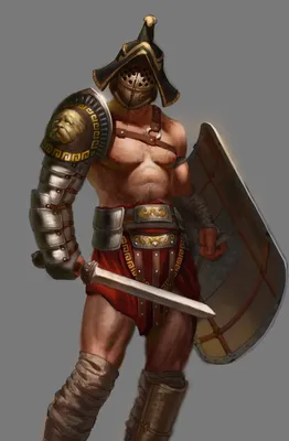 римский гладиатор с мечом и щитом PNG , Спортивное, гладиатор, злость PNG  картинки и пнг рисунок для бесплатной загрузки