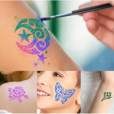 Набор для глиттер татуировок Glitter Tattoo - Sikumi.lv. Идеи для подарков