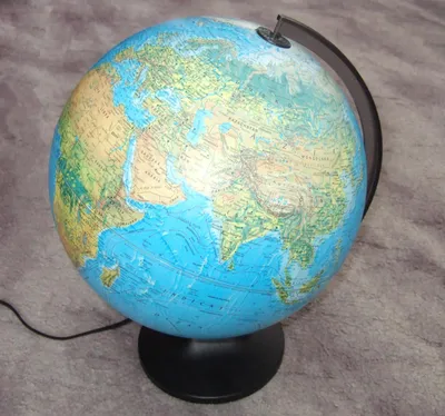Глобусный мир Глобус с физической/политической картой мира, с подсветкой,  диаметр 32 см - купить с доставкой по выгодным ценам в интернет-магазине  OZON (212380764)