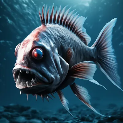 Подводный мир глубоководные рыбы, …» — создано в Шедевруме