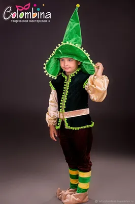 Детский карнавальный костюм гнома, гномика купить
