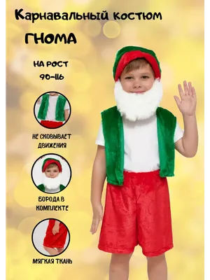 Карнавальный костюм Гномика детский, 170162, размеры 2-3 года, 3-4 года,  5-6 лет, 7-8 лет, 9-10 лет | Сравнить цены на ELKA.UA