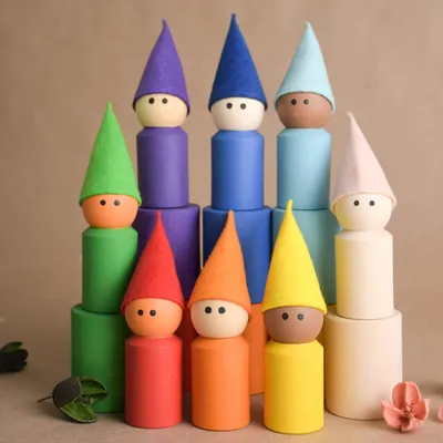 Развивающие игрушки деревянные, сортер Монтессори для малышей Гномики -  купить с доставкой по выгодным ценам в интернет-магазине OZON (1042604570)