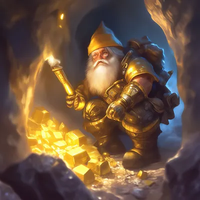 Warrior gnome in dark cave corridor with fantasy staff. Neural network  generated art 23138916 Stock Photo at Vecteezy