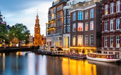 Обои Города Амстердам (Нидерланды), обои для рабочего стола, фотографии  города, - улицы, площади, набережные, теплоход, здания, набережная, канал,  монетная, башня, нидерланды, амстердам, amsterdam, munt, tower, netherlands  Обои для рабочего стола ...