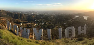 Надпись Hollywood на горе реальное …» — создано в Шедевруме