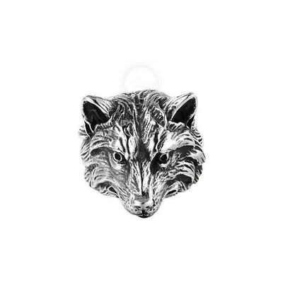 Барельеф (панно) волк (декоративная голова волка) серебро -
