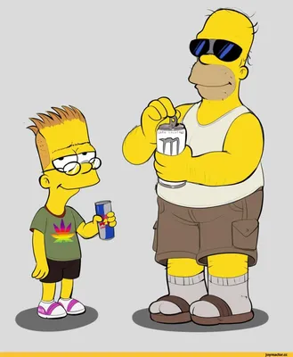 Обои на рабочий стол Гомер Симпсон / Homer Simpson скачет в припадке, обои  для рабочего стола, скачать обои, обои бесплатно