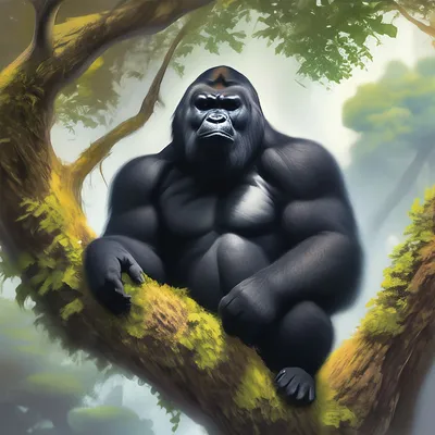Портрет самец гориллы на черном фоне, строгий Silverback, серьезный вид  высших приматов, самым опасным и самым большим Стоковое Изображение -  изображение насчитывающей руководитель, рот: 169295969