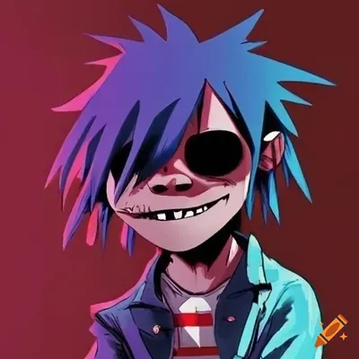 Illustration of 2d from gorillaz on Craiyon