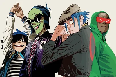 Gorillaz and Del by Bliss-23 on DeviantArt