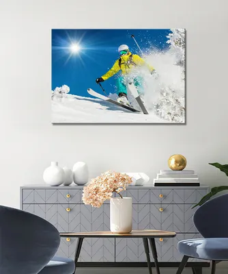 Картина на холсте Горные лыжи (14) 40х60 Красивые картины 87923902 купить  за 1 350 ₽ в интернет-магазине Wildberries