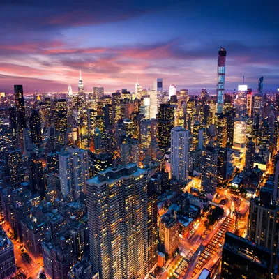 Изображение Ночной город с высоты Город и городские пейзажи Разное