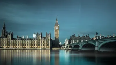 Картинки лондон, англия, мост, река, здания, часы, небо, красота, города  мира, - обои 1920x1080, картинка №121367