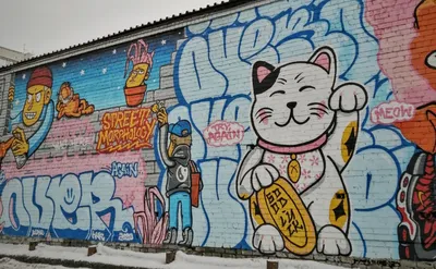 Обои Граффити на коричневом 1,06м Авангард - купить в  Петропавловске-Камчатском