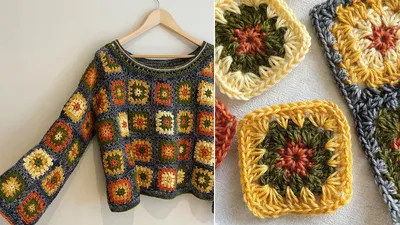 Heart Granny Square Crochet Pattern - GoldenLucyCrafts
