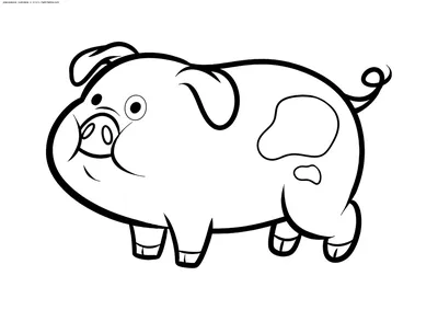 Раскраска Свинка Пухля | Раскраски Гравити Фолз (Gravity Falls free  coloring pages)