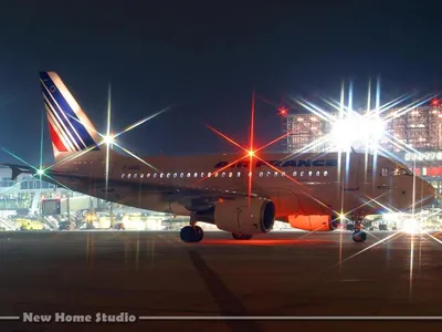Гражданская авиация в ночном аэропорту, качественные обои с авиацией для  рабочего стола 1152x864