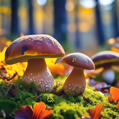 Осень лес грибы (72 фото) »