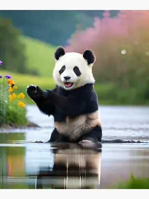 Наволочка JoyArty декоративная \"Грустная панда\" на молнии, 45x45 см -  купить в Москве, цены на Мегамаркет