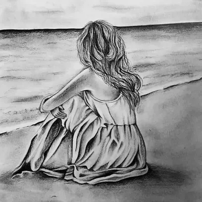 Девушка возле моря со спины - 63 фото