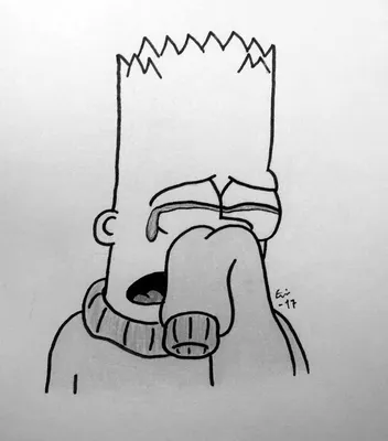 Картинка лиза симпсон печальная грустные срисовки ❤ для срисовки