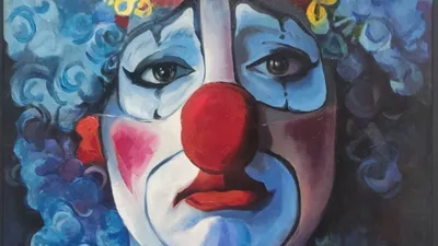 Грустный Клоун — стоковые фотографии и другие картинки Клоун - Клоун,  Грусть, Белый фон - iStock