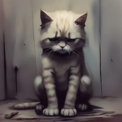 Грустный котик 😿» — создано в Шедевруме
