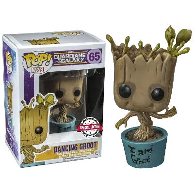 Фигурка Грут в горшочке Я есть Грут (Dancing Groot I'm Groot (Эксклюзив Hot  Topic)) — Funko POP