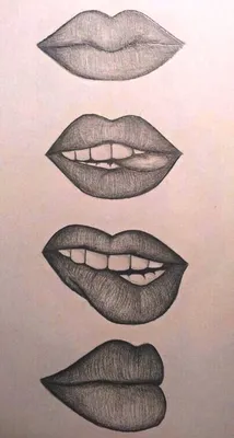 Рисунок простой губы - 32 фото