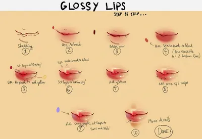 Как рисовать губы в Photoshop