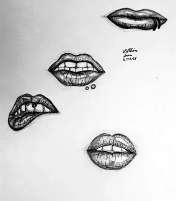 Как нарисовать губы Drawing realistic glossy lips - YouTube