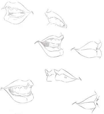 Рисунки губ для срисовки (53 фото)