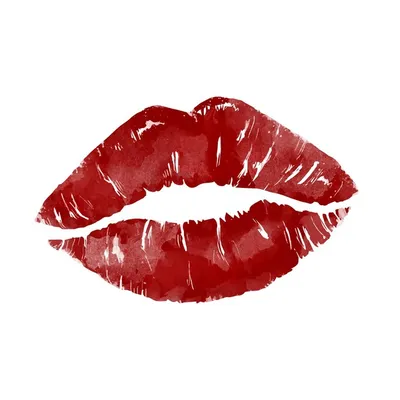 Красивые губы поцелуй след, изолированные на белом фоне | Премиум Фото