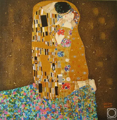 Купить репродукцию картины Gustav Klimt - Поцелуй | Пародия для интерьера в  Москве