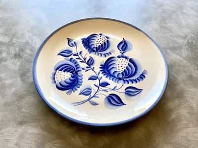 Декоративная тарелка Гжель, 19 см - купить по доступным ценам в  интернет-магазине OZON (250113999)