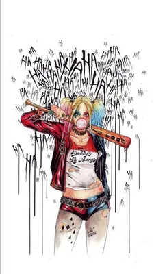 Harley Quinn на крыше, фон ночного…» — создано в Шедевруме