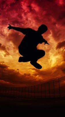Download wallpaper 1080x1920 parkour, silhouette, jump, sky, clouds, fence  samsung galaxy s4, s5, note, sony xperia z, z1, z2, z3, htc one, lenovo  vibe hd background