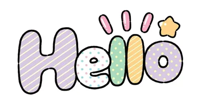 Cute word 'Hello' Cartoon style, Vector illustration. 25894618 Vector Art  at Vecteezy