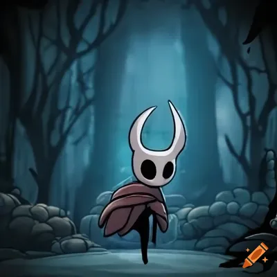Wallpaper of a knight from hollow knight on Craiyon