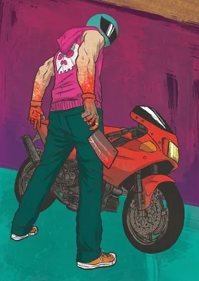 Hotline Miami The biker | Hotline miami, Miami art, Character art