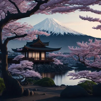 Красивые пейзажи японии | Премиум Фото