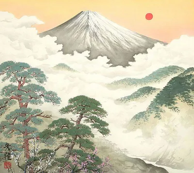 Япония | Рисунки пейзажей, Японская живопись, Корейская живопись