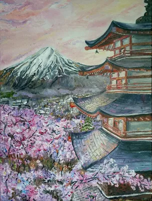 Картина Японский пейзаж ᐉ Саенко Руслан ᐉ онлайн-галерея Molbert.