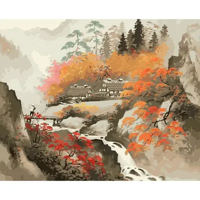 Картина по номерам 40x50 см Японский Пейзаж (28 цветов) по цене 1309 ₽/шт.  купить в Новокузнецке в интернет-магазине Леруа Мерлен
