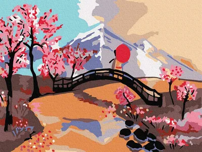 Японский пейзаж акварель фон | Бесплатно векторы