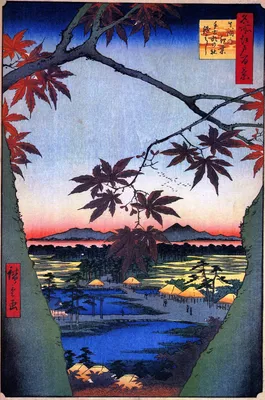 Схема вышивки «японский пейзаж» (№825423) - Вышивка крестом